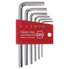 6PC SET MM HEX L-KEY SHORT ARM NICKE - Americas Industrial Supply