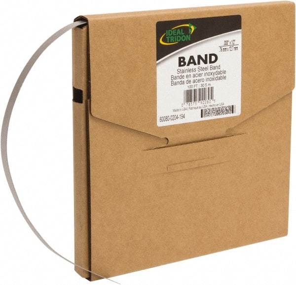 IDEAL TRIDON - Stainless Steel Banding Strap Roll - 3/4" Wide x 0.02" Thick - Americas Industrial Supply