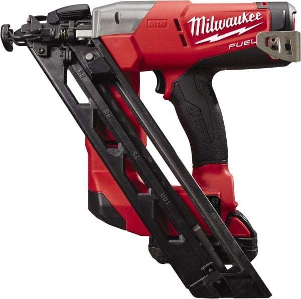 Milwaukee Tool - Cordless Finish Nailer Kit - 15 Gauge Nail Diam, 1-1/4 to 2-1/2" Long Nail, Lithium-Ion Batteries Included - Americas Industrial Supply