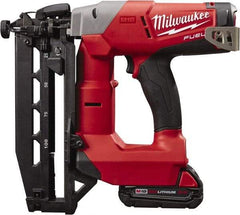 Milwaukee Tool - Cordless Finish Nailer Kit - 16 Gauge Nail Diam, 3/4 to 2-1/2" Long Nail, Lithium-Ion Batteries Included - Americas Industrial Supply