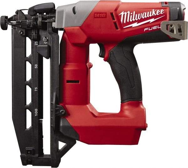 Milwaukee Tool - Cordless Finish Nailer - 16 Gauge Nail Diam, 3/4 to 2-1/2" Long Nail, Batteries Not Included - Americas Industrial Supply