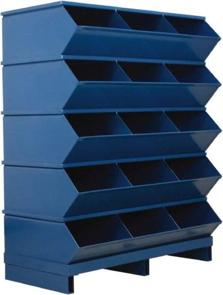 Stackbin - 5 Bin, Shelving Unit with Openings & Base - 37" Wide x 46-7/8" High - Americas Industrial Supply