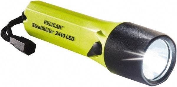 Pelican Products, Inc. - White LED Bulb, 126 Lumens, Industrial/Tactical Flashlight - Yellow Plastic Body, 4 AA Alkaline Batteries Included - Americas Industrial Supply