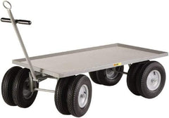 Little Giant - 3,000 Lb Capacity Steel 8 Wheeler Wagon Truck - Steel Deck, 36" OAW, 72" Platform Length x 18-1/4" Platform Height, Pneumatic Casters - Americas Industrial Supply