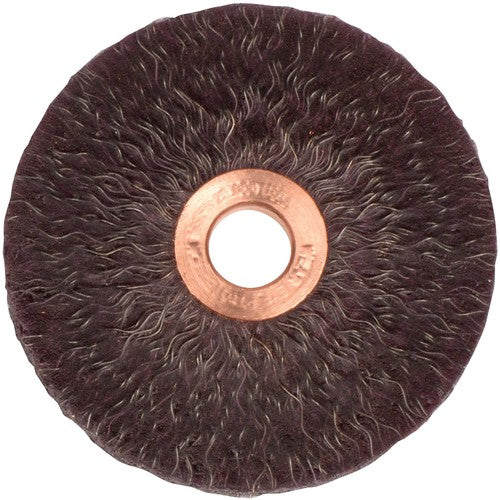 3″ Polyflex Encapsulated Small Diameter Crimped Wire Wheel, .014″ Steel Fill, 1/2″ Arbor Hole - Americas Industrial Supply