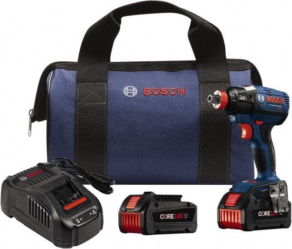 Bosch - 18 Volt, 1/4" Drive, 1,650 In/Lb Torque, Cordless Impact Driver - 2800 RPM, 2 Lithium-Ion Batteries Included - Americas Industrial Supply