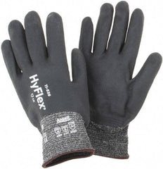 Ansell - Size L, ANSI Cut Lvl A2, Abrasion Lvl 4, Nitrile Coated Cut Resistant Gloves - Fully Coated Coated, Black - Americas Industrial Supply