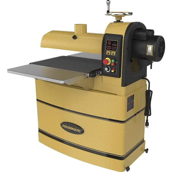 Powermatic - 5" Diam x 22" Long, Single Phase Floor Drum Sanding Machine - 4" Sanding Depth, 2-3/8 to 4" Thick x 44" Wide Workpiece - Americas Industrial Supply