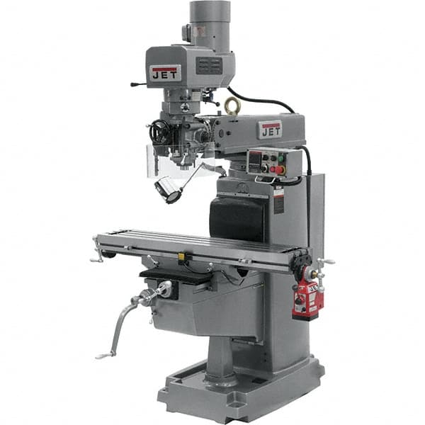 Jet - 10" Table Width x 50" Table Length, Electronic Variable Speed Control, 3 Phase Knee Milling Machine - 3 hp - Americas Industrial Supply