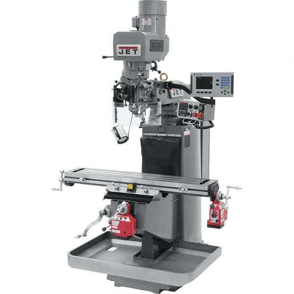 Jet - 9" Table Width x 49" Table Length, Electronic Variable Speed Control, 3 Phase Knee Milling Machine - 3 hp - Americas Industrial Supply