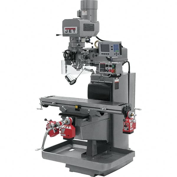 Jet - 10" Table Width x 50" Table Length, Electronic Variable Speed Control, 3 Phase Knee Milling Machine - 3 hp - Americas Industrial Supply