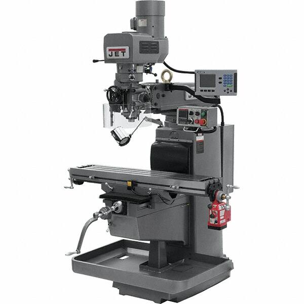 Jet - 10" Table Width x 50" Table Length, Electronic Variable Speed Control, 3 Phase Knee Milling Machine - 3 hp - Americas Industrial Supply