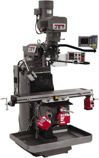 Jet - 9 x 49" 3 hp 230V Electronic Variable Speed Control 3 Phase Knee Milling Machine - Americas Industrial Supply