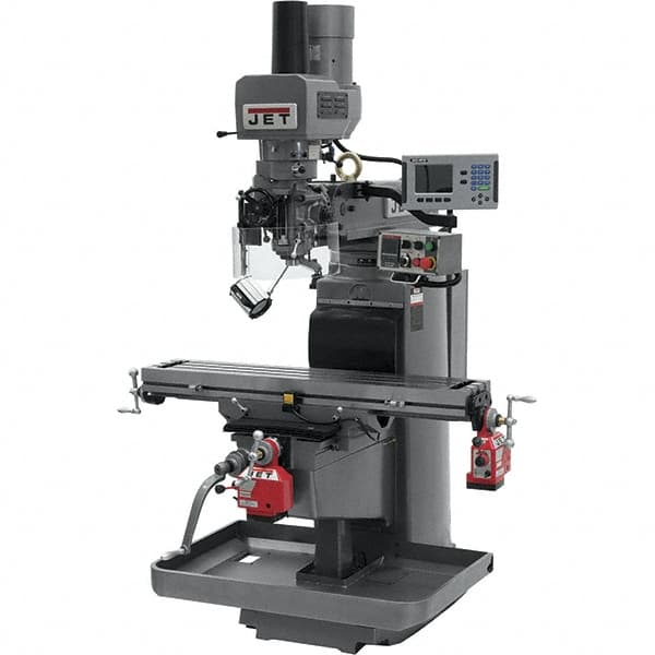 Jet - 10" Table Width x 50" Table Length, Electronic Variable Speed Control, 3 Phase Knee Milling Machine - 3 hp - Americas Industrial Supply