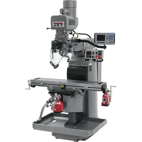 Jet - 10" Table Width x 50" Table Length, Electronic Variable Speed Control, 3 Phase Knee Milling Machine - 3 hp - Americas Industrial Supply