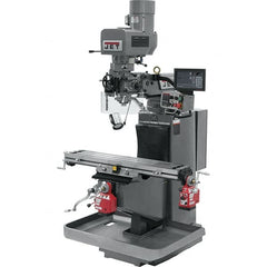 Jet - 9" Table Width x 49" Table Length, Electronic Variable Speed Control, 3 Phase Knee Milling Machine - 3 hp - Americas Industrial Supply