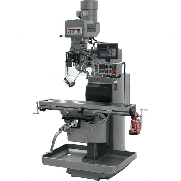 Jet - 10" Table Width x 50" Table Length, Electronic Variable Speed Control, 3 Phase Knee Milling Machine - 3 hp - Americas Industrial Supply