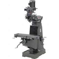 Jet - 9" Table Width x 42" Table Length, Step Pulley Control, 1 Phase Knee Milling Machine - 2 hp - Americas Industrial Supply