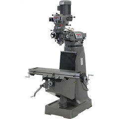 Jet - 9" Table Width x 42" Table Length, Step Pulley Control, 3 Phase Knee Milling Machine - 2 hp - Americas Industrial Supply