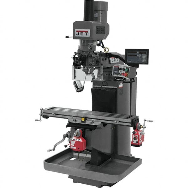 Jet - 9" Table Width x 49" Table Length, Electronic Variable Speed Control, 3 Phase Knee Milling Machine - 3 hp - Americas Industrial Supply