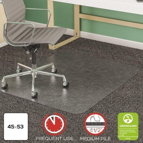 Deflect-o - 53" Long x 45" Wide, Chair Mat - Rectangular, Beveled Edge Style - Americas Industrial Supply