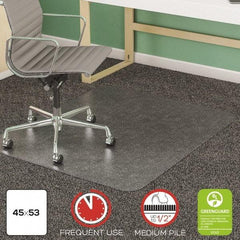 Deflect-o - 53" Long x 45" Wide, Chair Mat - Rectangular, Beveled Edge Style - Americas Industrial Supply