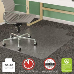 Deflect-o - 48" Long x 36" Wide, Chair Mat - Rectangular, Beveled Edge Style - Americas Industrial Supply