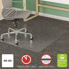 Deflect-o - 60" Long x 46" Wide, Chair Mat - Rectangular, Beveled Edge Style - Americas Industrial Supply