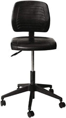 ALERA - 25 Inch Wide x 25 Inch Deep x 44 Inch High, Swivel Base, Workbench Stool - Polyurethane Seat, Black - Americas Industrial Supply