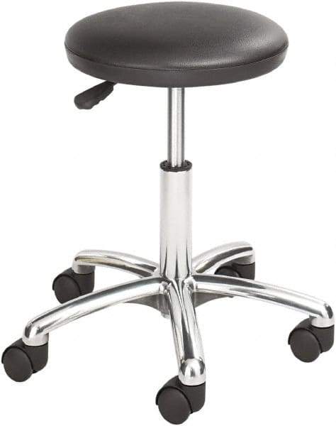 Safco - 19 Inch Wide x 19-1/4 Inch Deep x 21 Inch High, Swivel Base, Lab Stool - Vinyl Seat, Black - Americas Industrial Supply