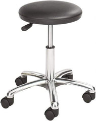 Safco - 19 Inch Wide x 19-1/4 Inch Deep x 21 Inch High, Swivel Base, Lab Stool - Vinyl Seat, Black - Americas Industrial Supply