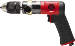 Chicago Pneumatic - 1/2" Keyless Chuck - Pistol Grip Handle, 600 RPM, 0.5 hp, 90 psi - Americas Industrial Supply