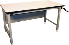 Proline - 72 Wide x 30" Deep x 42" High, Plastic Laminate Workbench - Adjustable Height Legs, Gray - Americas Industrial Supply