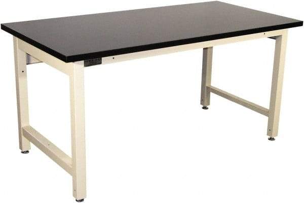 Proline - 60 Wide x 30" Deep x 36" High, Chem-Guard Workbench - Adjustable Height Legs, Beige - Americas Industrial Supply