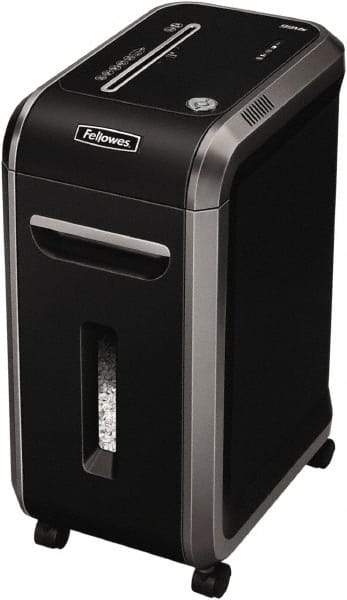 FELLOWES - 5/64 x 9/16" Strip, 12 Sheet Mirco Cut Paper Micro Cut Shredder - 17-5/16" Long x 11-7/16" Wide x 23-3/16" High, Level 5 Security, 9 Gal Wastebasket - Americas Industrial Supply