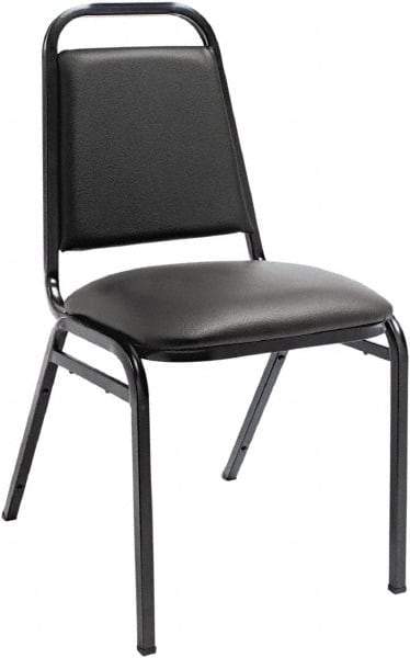 ALERA - Vinyl Black Stacking Chair - Black Frame, 15" Wide x 20-1/2" Deep x 32" High - Americas Industrial Supply