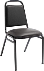 ALERA - Vinyl Black Stacking Chair - Black Frame, 15" Wide x 20-1/2" Deep x 32" High - Americas Industrial Supply