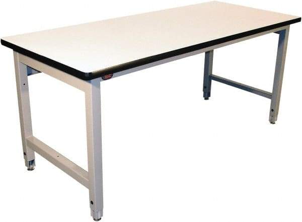 Proline - 72 Wide x 30" Deep x 36" High, Plastic Laminate Workbench - Adjustable Height Legs, Gray - Americas Industrial Supply