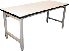 Proline - 72 Wide x 30" Deep x 36" High, Plastic Laminate Workbench - Adjustable Height Legs, Gray - Americas Industrial Supply