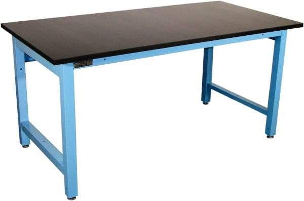 Proline - 72 Wide x 30" Deep x 36" High, Epoxy Resin Workbench - Adjustable Height Legs, Blue - Americas Industrial Supply