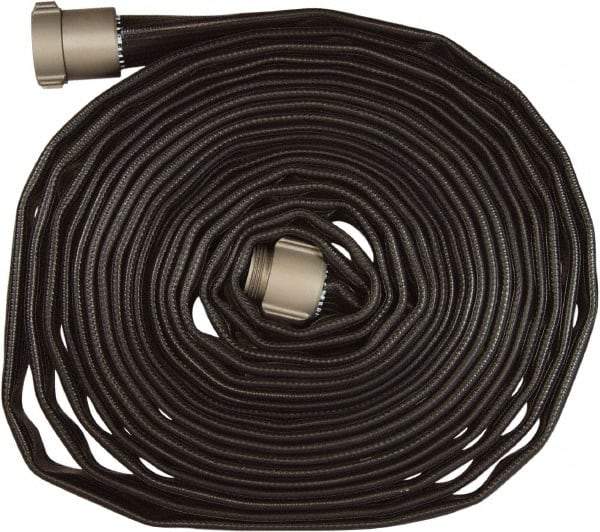 Dixon Valve & Coupling - 1-1/2" ID, 200 Working psi, Black Nitrile Fire Hose - Male x Female NPSH Ends, 50' Long, 600 Burst psi - Americas Industrial Supply