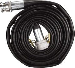 Dixon Valve & Coupling - 1-1/2" ID, 225 Working psi, White Polyester/Rubber Fire Hose, Single Jacket - Male x Female NST (NH) Ends, 50' Long, 675 Burst psi - Americas Industrial Supply