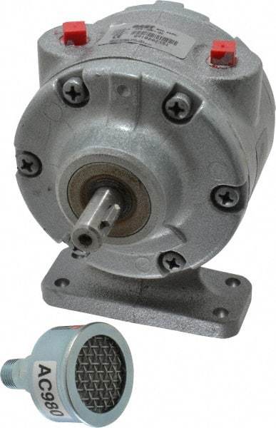 Gast - 1-1/2 hp Reversible Foot Air Actuated Motor - 3,000 Max RPM, 1.12" Shaft Length, 5.81" OAL, 1/2" Shaft Diam - Americas Industrial Supply