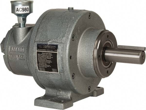 Gast - 1-1/2 hp Reversible Face/Foot Air Actuated Motor - 10:1 Gear Ratio, 300 Max RPM, 11.56" OAL, 1" Shaft Diam - Americas Industrial Supply