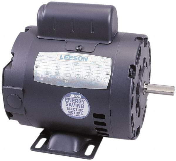 Leeson - 1/4 Max hp, 1,725 Max RPM, Electric AC DC Motor - 115, 208, 230 V Input, Single Phase, 48 Frame - Americas Industrial Supply