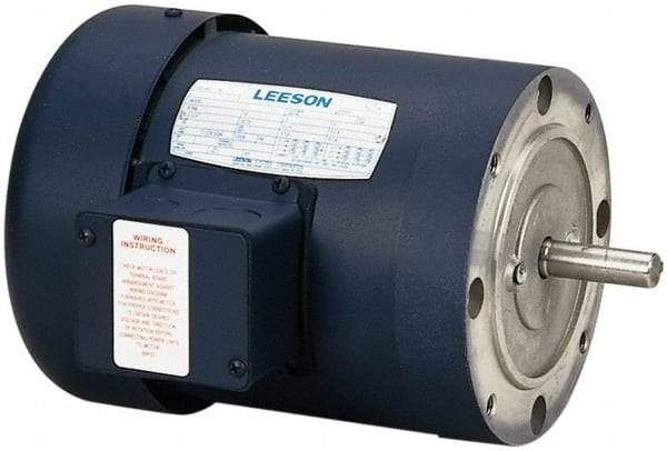 Leeson - 1 Max hp, 3,450 Max RPM, Electric AC DC Motor - 208-230/460 V Input, Three Phase, 56C Frame - Americas Industrial Supply