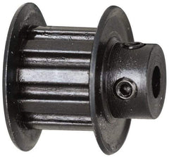 Power Drive - 21 Tooth, 1/4" Inside x 1.317" Outside Diam, Timing Belt Pulley - 1/4, 3/8" Belt Width, 1.337" Pitch Diam, Steel & Cast Iron - Americas Industrial Supply