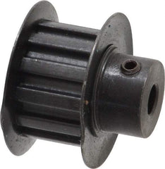 Power Drive - 12 Tooth, 3/16" Inside x 0.744" Outside Diam, Timing Belt Pulley - 1/4, 3/8" Belt Width, 0.764" Pitch Diam, Steel & Cast Iron - Americas Industrial Supply