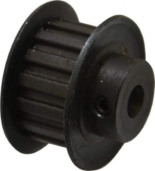 Power Drive - 15 Tooth, 1/4" Inside x 0.935" Outside Diam, Timing Belt Pulley - 1/4, 3/8" Belt Width, 0.955" Pitch Diam, Steel & Cast Iron - Americas Industrial Supply