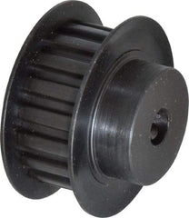 Power Drive - 18 Tooth, 1/4" Inside x 1-1/8" Outside Diam, Timing Belt Pulley - 1/4, 3/8" Belt Width, 1.146" Pitch Diam, Steel & Cast Iron - Americas Industrial Supply